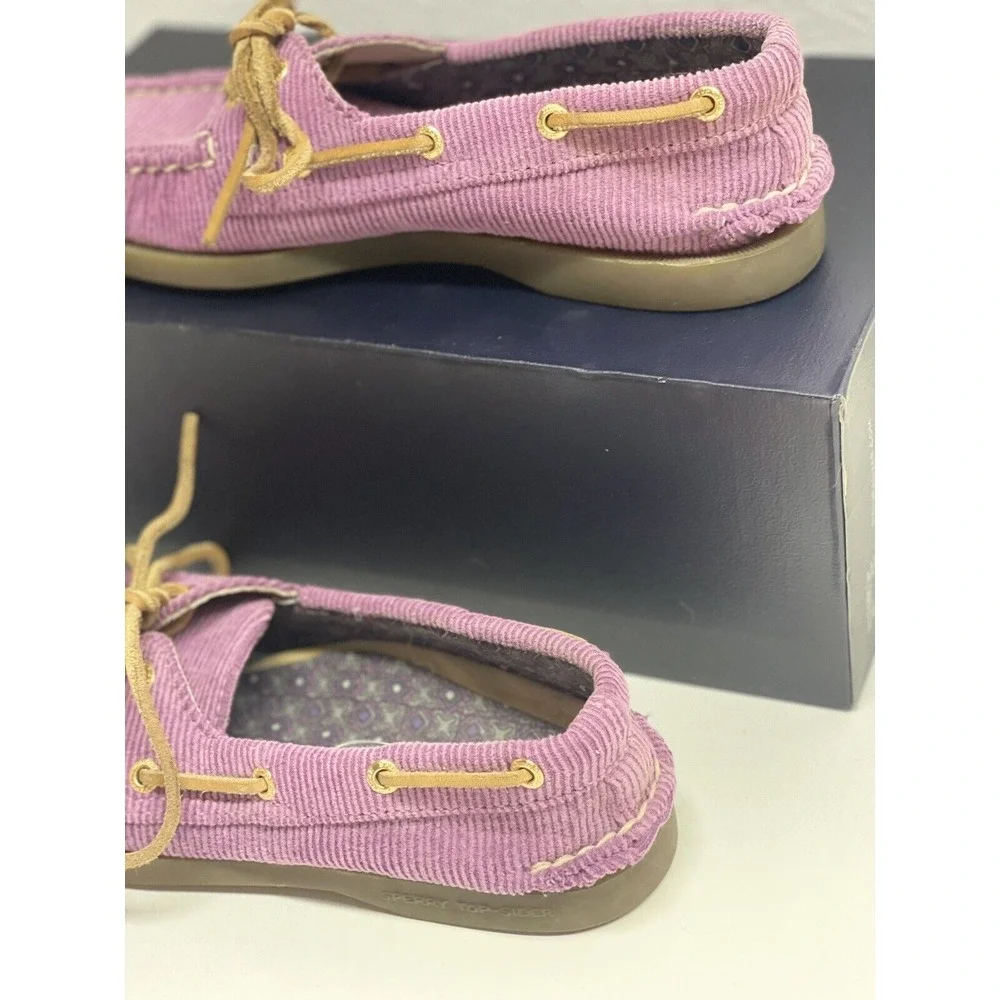 Sperry Top‎ Sider Size 5.5 Purple Brown Corduroy Boat Shoe